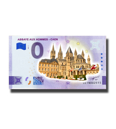 0 Euro Souvenir Banknote Abbaye Aux Hommes - Cean Colour France UETN 2022-1