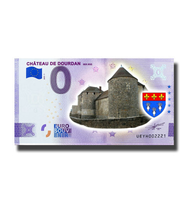 0 Euro Souvenir Banknote Chateau De Dourdan Colour France UEYH 2022-1