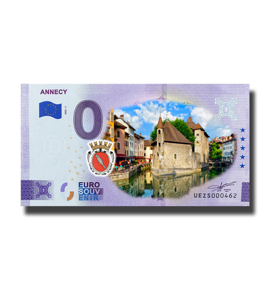 0 Euro Souvenir Banknote Annecy Colour France UEZS 2022-1
