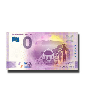 0 Euro Souvenir Banknote Santorini - Hellas Greece YEAL 2022-1