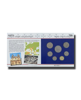 1986 Malta Decimal Coin Set Proof Copper Nickel