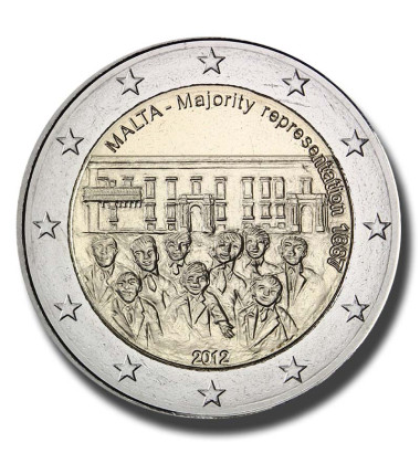 2012 MALTA 2 EURO MAJORITY REPRESENTATIVE 1887 PROOF COIN