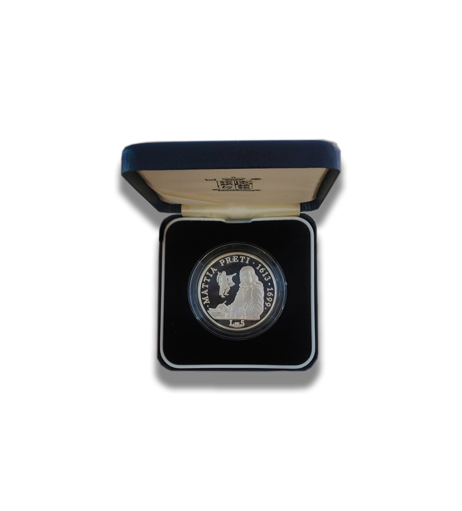 1999 Malta 300Th Ann Of The Death Of Mattia Preti Lm 5 Silver Coin Proof Silver