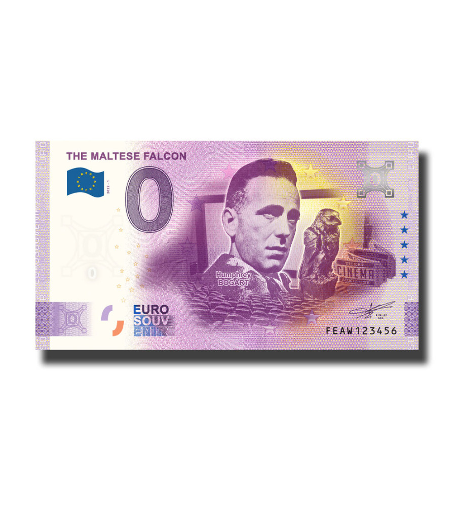 0 Euro Souvenir Banknote Maltese Falcon Malta FEAW 2022-1