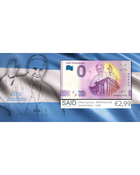 0 Euro Souvenir Banknotes Papa Franciscus Argentina AGAB 2022-1