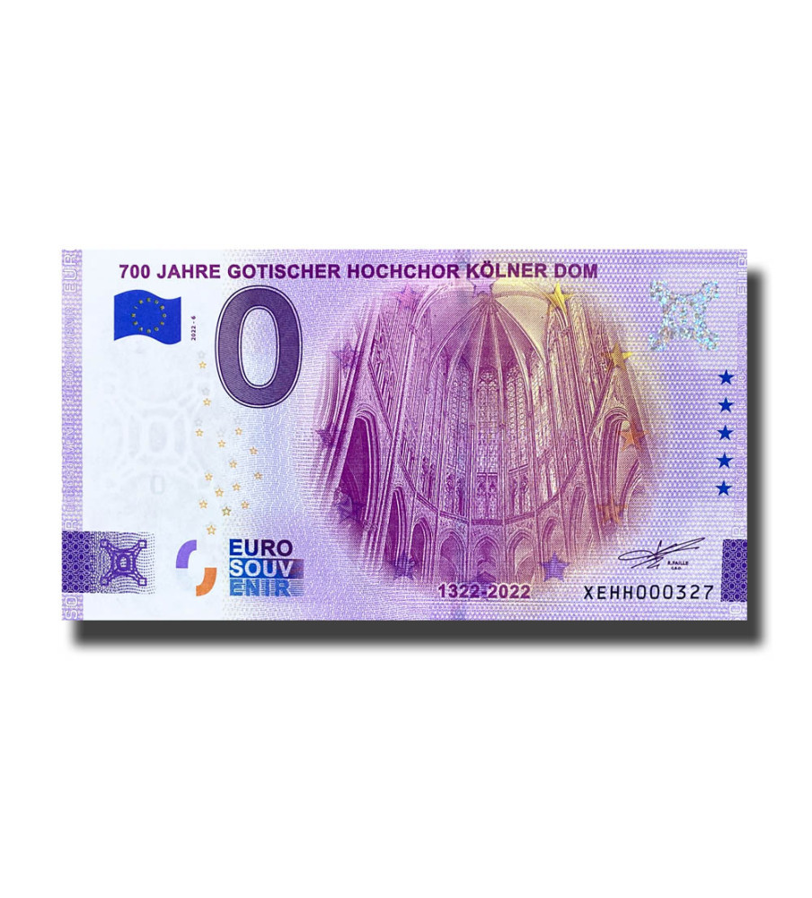 0 Euro Souvenir Banknote 700 Jahre Gotischer Hochchor Kolner Dom Germany XEHH 2022-6