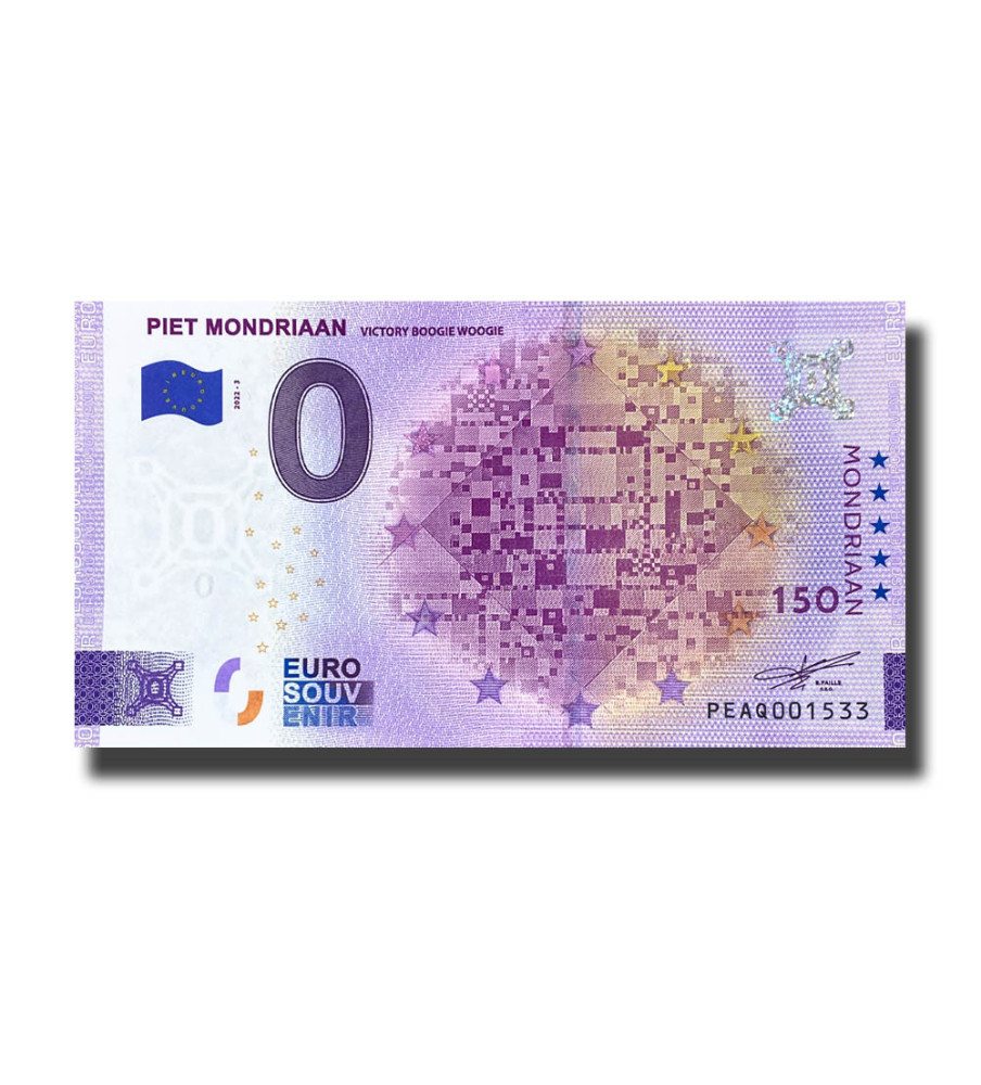 0 Euro Souvenir Banknote Piet Mondriaan Netherlands PEAQ 2022-3
