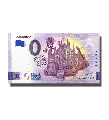 0 Euro Souvenir Banknote Lombardia Italy SECN 2022-5