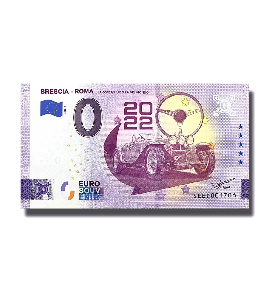 0 Euro Souvenir Banknote Brescia - Roma Italy SEED 2022-1