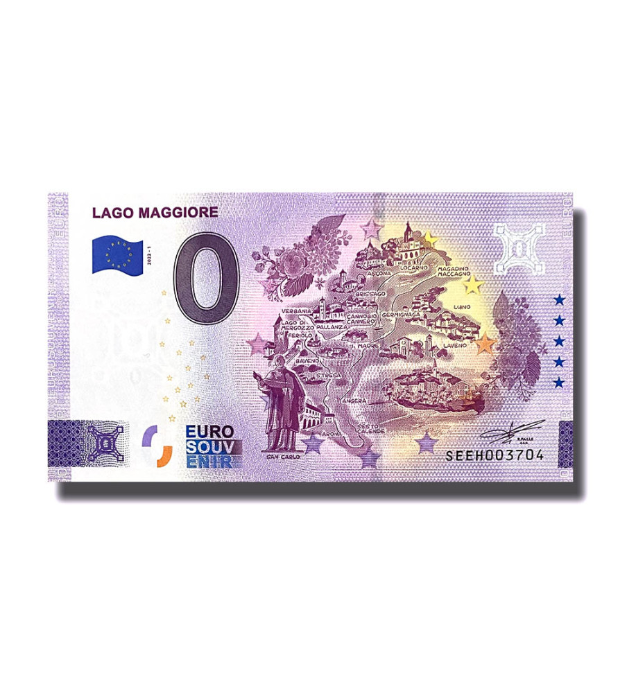 0 Euro Souvenir Banknote Lago Maggiore Italy SEEH 2022-1
