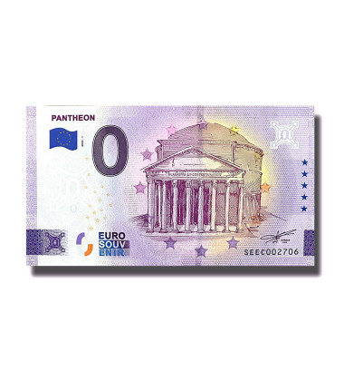 0 Euro Souvenir Banknote Pantheon Italy SEEC 2022-1