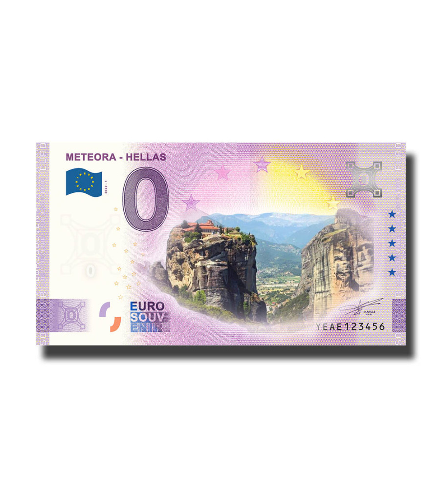 0 Euro Souvenir Banknote Meteora - Hellas Colour Greece YEAE 2022-1