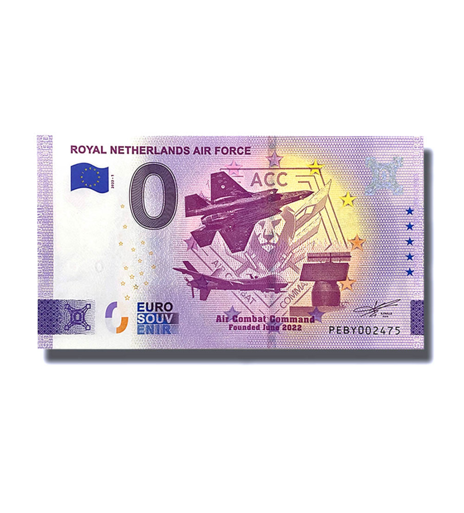 0 Euro Souvenir Banknote Royal Netherlands Air Force Netherlands PEBY 2022-1