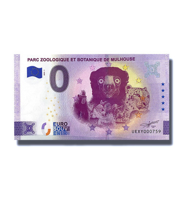 0 Euro Souvenir Banknote Parc Zoologique Et Botanique De Mulhouse France UEXY 2022-1