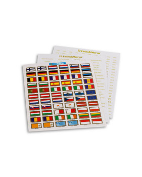 Leuchtturm Flag Country Year Euro Coins Set Labels