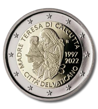 2022 Vatican 25th Anniversary of the Death of Mother Teresa of Calcutta 2 Euro Coin