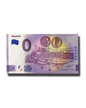0 Euro Souvenir Banknote Krakow Poland PLAL 2021-1