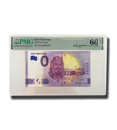 PMG 66 Gem Uncirculated - 0 Euro Souvenir Banknote King Abdulaziz SAAD004323