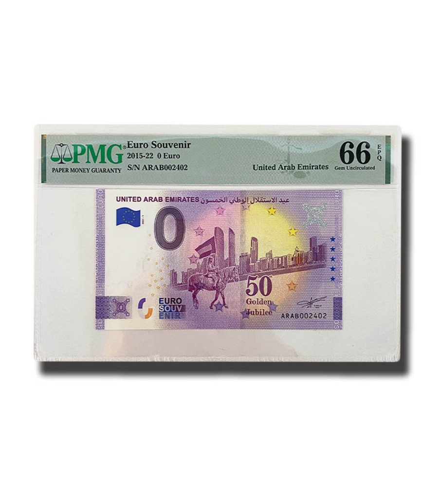 PMG 66 Gem Uncirculated - 0 Euro Souvenir Banknote United Arab Emirates ARAB002402