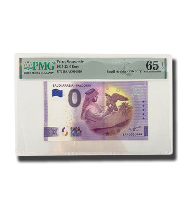 PMG 65 Gem Uncirculated - 0 Euro Souvenir Banknote Saudi Arabia - Falconry SAAC004999
