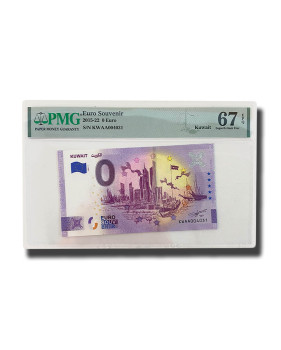 PMG 67 Superb Gem Unc - 0 Euro Souvenir Banknote Kuwait KWAA004031