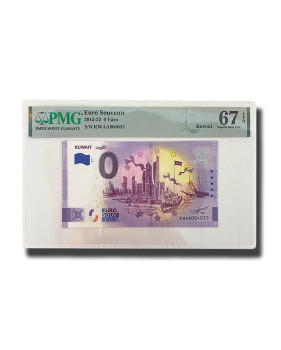 PMG 67 Superb Gem Unc - 0 Euro Souvenir Banknote Kuwait KWAA004033
