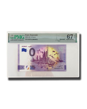 PMG 67 Superb Gem Unc - 0 Euro Souvenir Banknote Kuwait KWAA004035