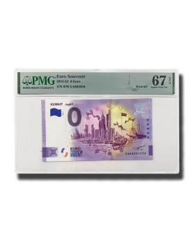 PMG 67 Superb Gem Unc - 0 Euro Souvenir Banknote Kuwait KWAA004036