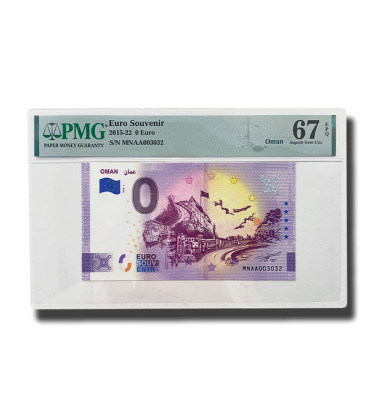 PMG 67 Superb Gem Unc - 0 Euro Souvenir Banknote Oman MNAA003032