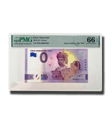 PMG 66 Gem Uncirculated - 0 Euro Souvenir Banknote Oman Qaboos Bin Said MNAB001092
