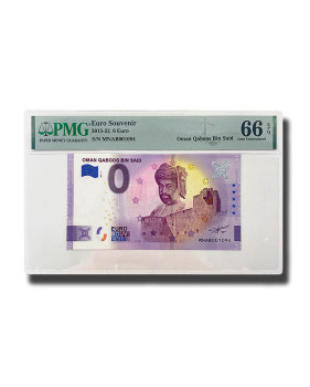 PMG 66 Gem Uncirculated - 0 Euro Souvenir Banknote Oman Qaboos Bin Said MNAB001094