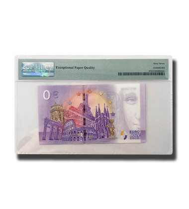 PMG 67 Superb Gem Unc - 0 Euro Souvenir Banknote SPECIMEN 2020 Gold Foil 000036