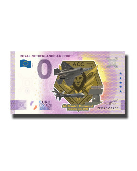 0 Euro Souvenir Banknote Royal Netherlands Air Force Colour Netherlands PEBY 2022-1