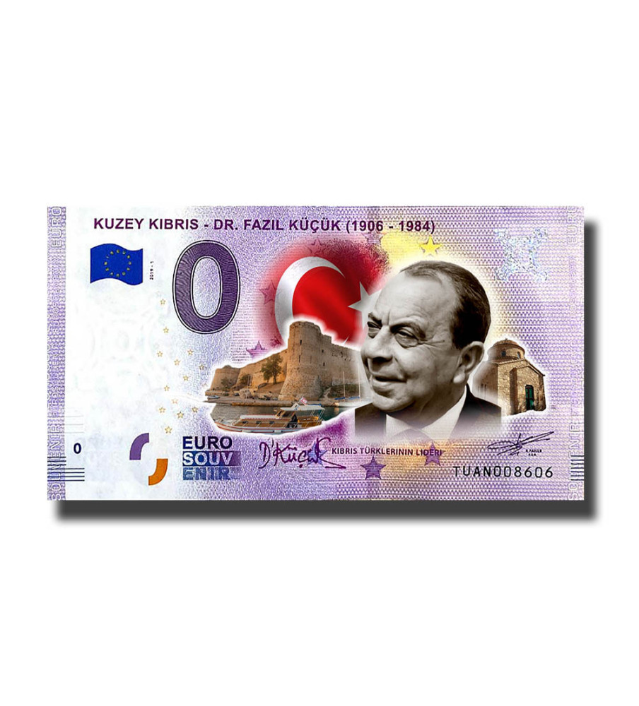 0 Euro Souvenir Banknote Kuzey Kibris - Dr. Fazil Kucuk 1906-1984 Colour Turkey TUAN 2019-1