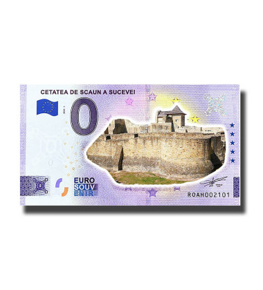 0 Euro Souvenir Banknote Cetatea De Scaun A Sucevei Colour Romania ROAH 2022-1