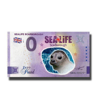 0 Pound Souvenir Banknote Sealife Scarborough Colour United Kingdom GBAL 2022-1