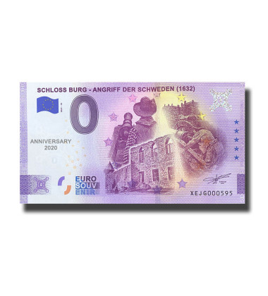 Anniversary 0 Euro Souvenir Banknote Schloss Burg - Angriff Der Schweden (1632) Germany XEJG 2021-13