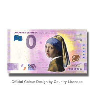 0 Euro Souvenir Banknote Thematic Johannes Vermeer Set of 6 Colour Netherlands PEBF 2021 - Set of 6