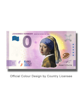 0 Euro Souvenir Banknote Set of 6 Johannes Vermeer Colour Netherlands PEBF 2021 - Set of 6