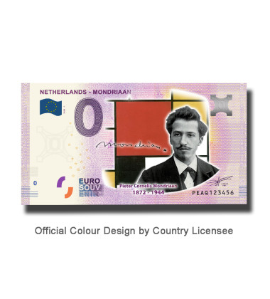 0 Euro Souvenir Banknote Mondriaan Colour Netherlands PEAQ - Set of 4