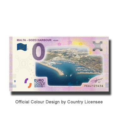 0 Euro Souvenir Banknote Set of Malta Sights Colour Malta - Set of 7