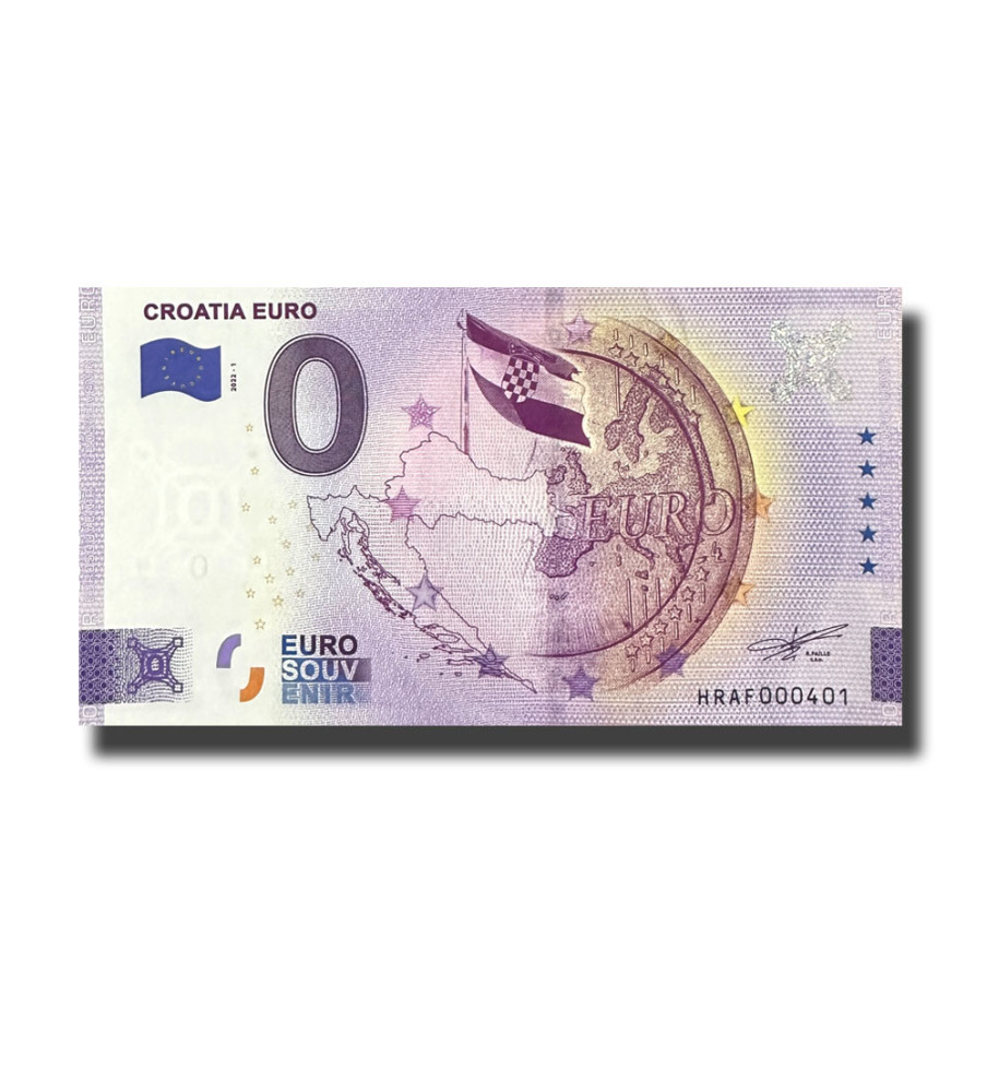 0 Euro Souvenir Banknote Croatia Euro Croatia HRAF 2022-1