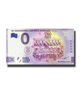 0 Euro Souvenir Banknote 60 Aniversario Campeoes Europeus Portugal MEAN 2021-9