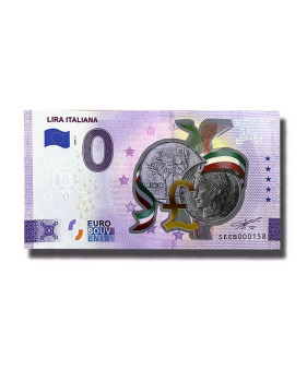 0 Euro Souvenir Banknote Lira Italiana Colour Italy SEEB 2022-1