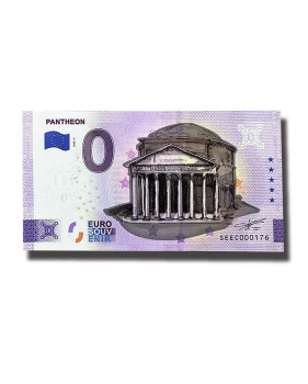 0 Euro Souvenir Banknote Pantheon Colour Italy SEEC 2022-1