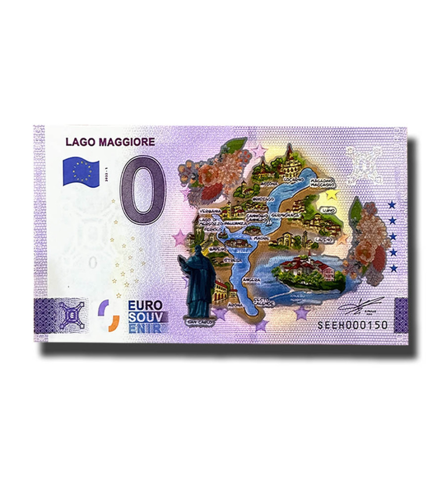 0 Euro Souvenir Banknote Lago Maggiore Colour Italy SEEH 2022-1