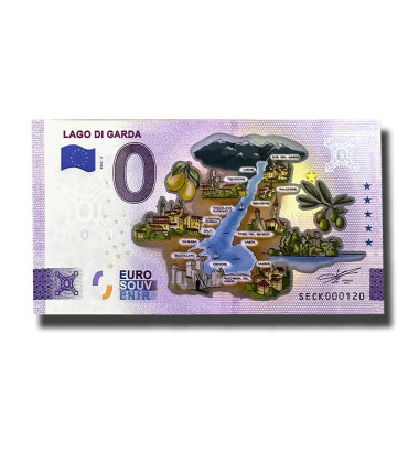 0 Euro Souvenir Banknote Lago Di Garda Colour Italy SECK 2022-2