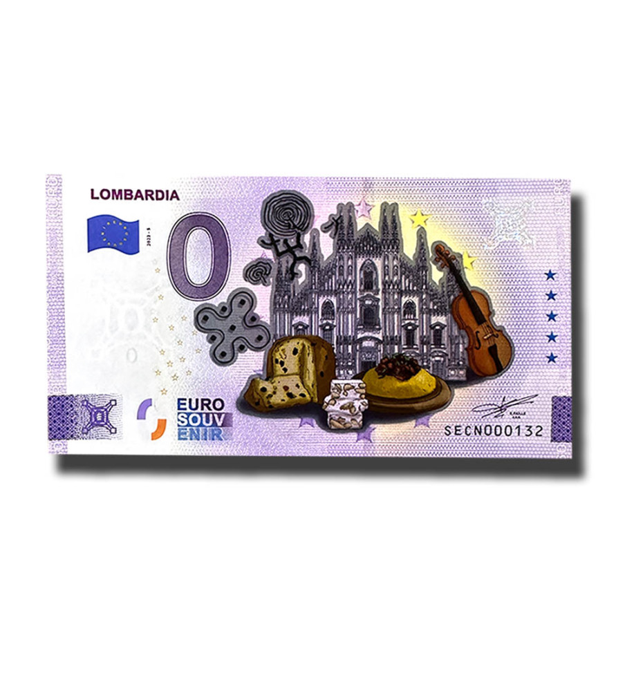 0 Euro Souvenir Banknote Lombardia Colour Italy SECN 2022-5