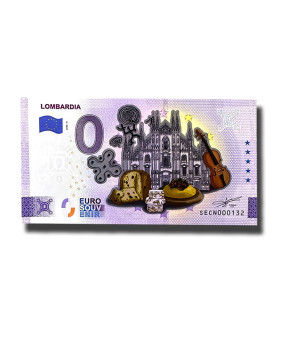0 Euro Souvenir Banknote Lombardia Colour Italy SECN 2022-5