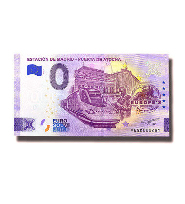 0 Euro Souvenir Banknote Estacion De Madrid - Puerta De Atocha Spain VEGD 2022-1